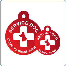 Service Dog Tags Dog & Cross Symbol